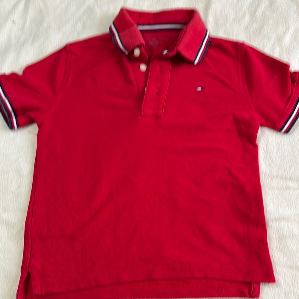 Tommy Hilfiger Red Polo Shirt Classic Style